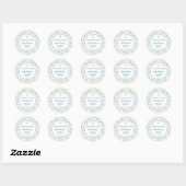 Blue Magnolias boy baptism thank you sticker (Vel)