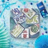 Blue Mahjong Tegels Papieren Bordje (Feest)
