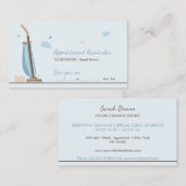 Blue Maid Appointment Reminder House Cleaning Visitekaartje (Voorkant / Achterkant)