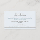 Blue Maid Appointment Reminder House Cleaning Visitekaartje (Achterkant)