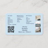 Blue Maid House Cleaning  QR Code Professional Visitekaartje (Achterkant)