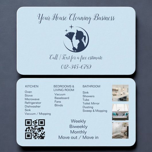 Blue Maid Huishoudelijke Hulp QR Code Professione Visitekaartje