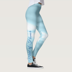 Blue Maid of Honor Party Leggings