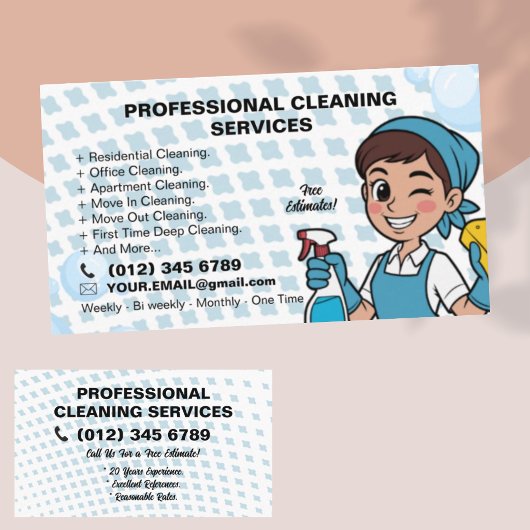 Blue Maid Schoonmaakservice Visitekaartje