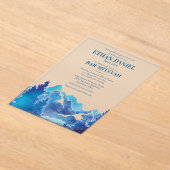 Blue Majestic Mountain Waterverf Bar Mitzvah Acryl Uitnodigingen (Laagn)