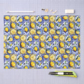 Blue Majolica tegels citroenen Mediterraan Tissuepapier (Craft)