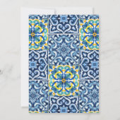 Blue Majolica Tegels Mediterraans Verjaardag Kaart (Achterkant)