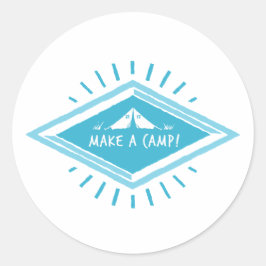 Blue Make a Camp, Great Adventure Ronde Sticker