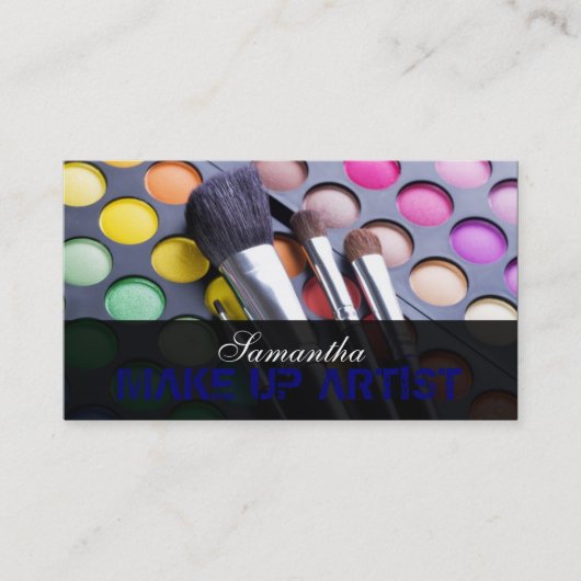 Blue Make Up Artist Palette Visitekaartje (Voorkant)