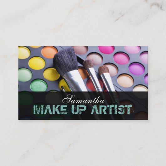 Blue Make Up Artist Palette Visitekaartje (Voorkant)