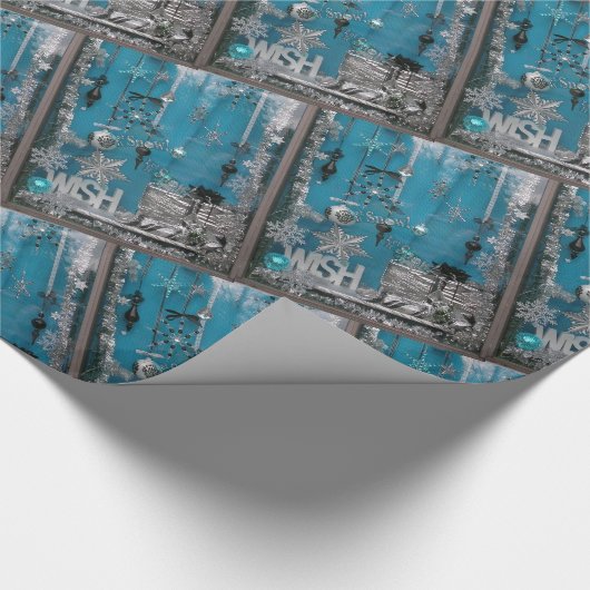 Blue Make Wish Holiday Cadeaupapier (Hoek)