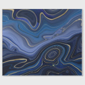 Blue Malachite Golden Accents Luxury Chic Gemstone Cadeaupapier (Vlak)