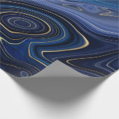 Blue Malachite Golden Accents Luxury Chic Gemstone Cadeaupapier (Hoek)