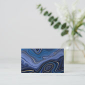 Blue Malachite Golden Accents Luxury Chic Gemstone Visitekaartje (Staand voorkant)