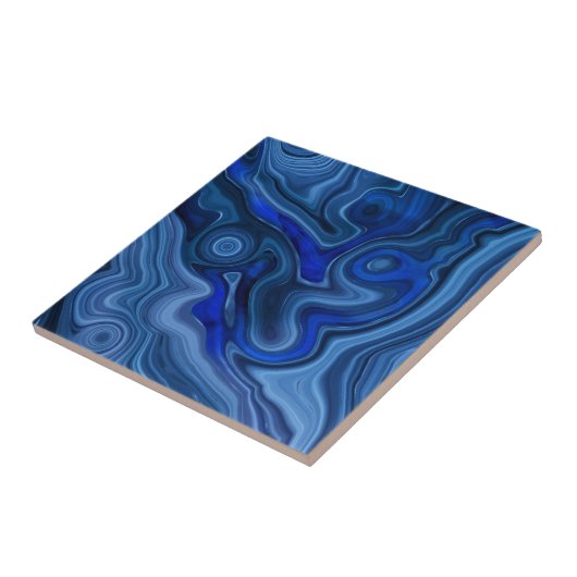 Blue Malachite Stone Unique Gemstone Geology Tegeltje (Zijkant)