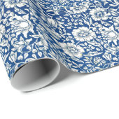 Blue Mallow  patroon Cadeaupapier (Rol Hoek)