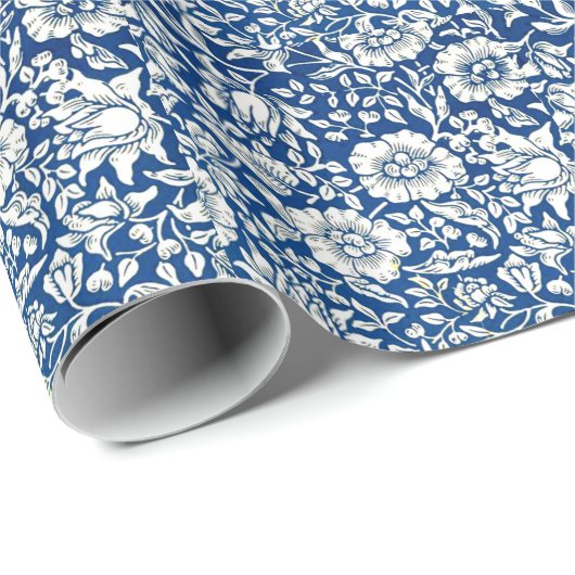 Blue Mallow patroon Cadeaupapier (Rol Hoek)