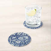 Blue Mallow patroon Ronde Kartonnen Onderzetter (Insitu)