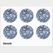 Blue Mallow patroon Ronde Sticker (Vel)