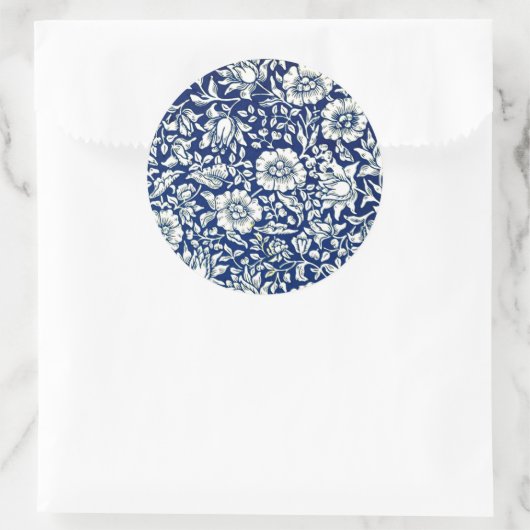 Blue Mallow  patroon Ronde Sticker (Tas)