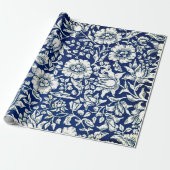 Blue Mallow,  patroon van William Morris Cadeaupapier (Uitgerold)