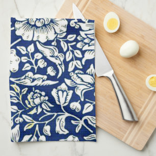 Blue Mallow,  patroon van William Morris Theedoek