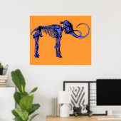 Blue Mammoth Skeleton Poster (Thuiskantoor)