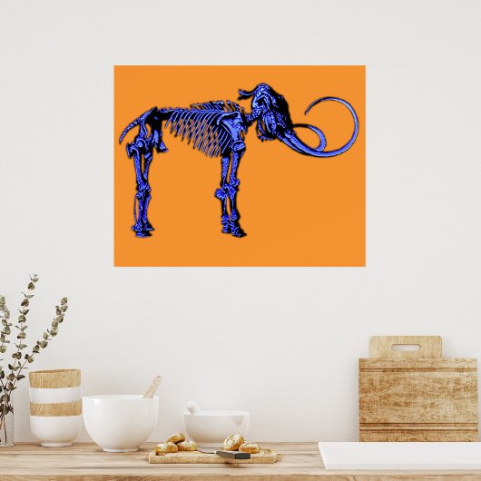 Blue Mammoth Skeleton Poster (Keuken)