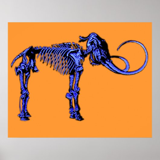 Blue Mammoth Skeleton Poster (Voorkant)