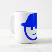 Blue Man Illustration Koffie Mok (Voorkant links)