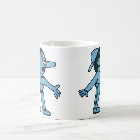 Blue Man Walks Dog. Koffiemok (Center)