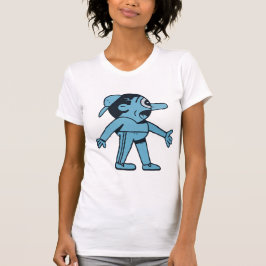 Blue Man Walks Dog. T-shirt