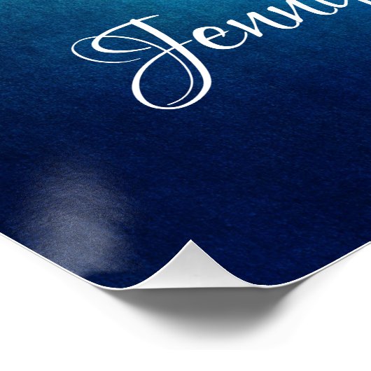  Blue Mandala Abstract bruiloft Welkom Perfect Poster (Hoek)