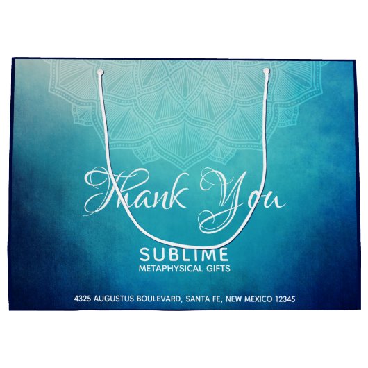  Blue Mandala Abstract Business Groot Cadeauzakje (Achterkant)