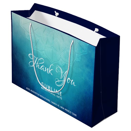  Blue Mandala Abstract Business Groot Cadeauzakje (Achterkant Gekanteld)