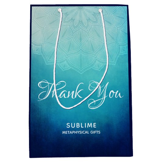  Blue Mandala Abstract Business Medium Cadeauzakje (Voorkant)