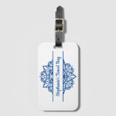 Blue Mandala Art gepersonaliseerd Bagagelabel (Voorkant (verticaal))