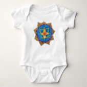 Blue Mandala Baby Jersey Bodysuit, wit Romper (Voorkant)