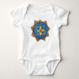 Blue Mandala Baby Jersey Bodysuit, wit Romper