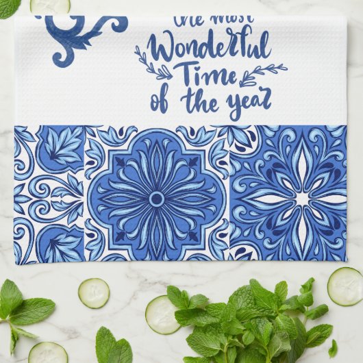 Blue Mandala Badhanddoek Set Theedoek (Gevouwen)