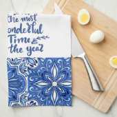 Blue Mandala Badhanddoek Set Theedoek (Quarter Fold)