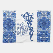Blue Mandala Badhanddoek Set Theedoek (Horizontaal)