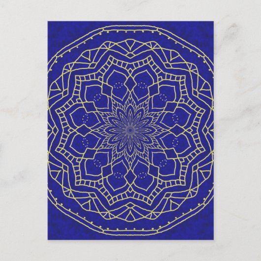 Blue Mandala Briefkaart (Voorkant)