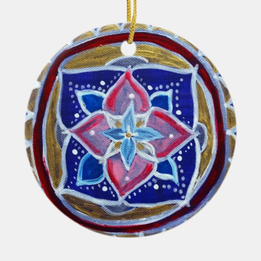 Blue Mandala Circle Ornament (Voorkant)