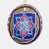 Blue Mandala Circle Ornament (Links)