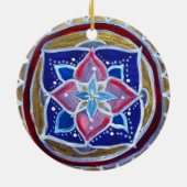 Blue Mandala Circle Ornament (Achterkant)