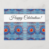 Blue Mandala Custom Celebration Briefkaart (Voorkant)