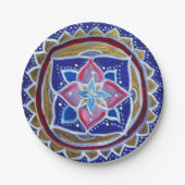 Blue Mandala Custom Paper Bord 7 in (Voorkant)