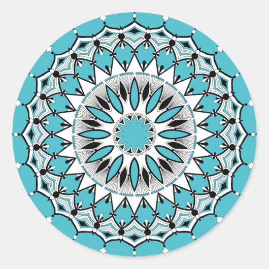 Blue Mandala (Design 1) Stickers (Voorkant)