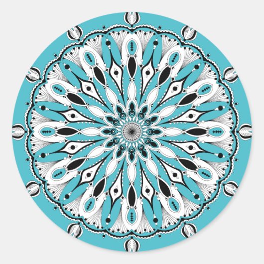 Blue Mandala (Design 2) Stickers (Voorkant)